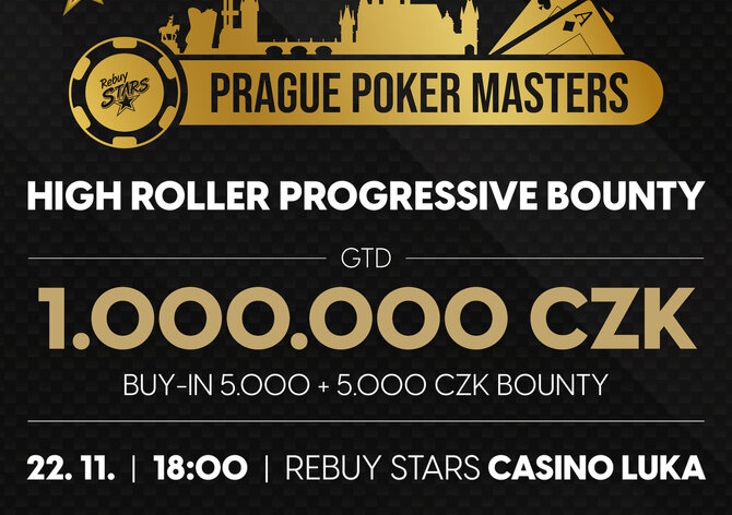RS Luka: Prague Poker Masters vrcholí úterním High Rollerem Progressive KO o 1.000.000 Kč
