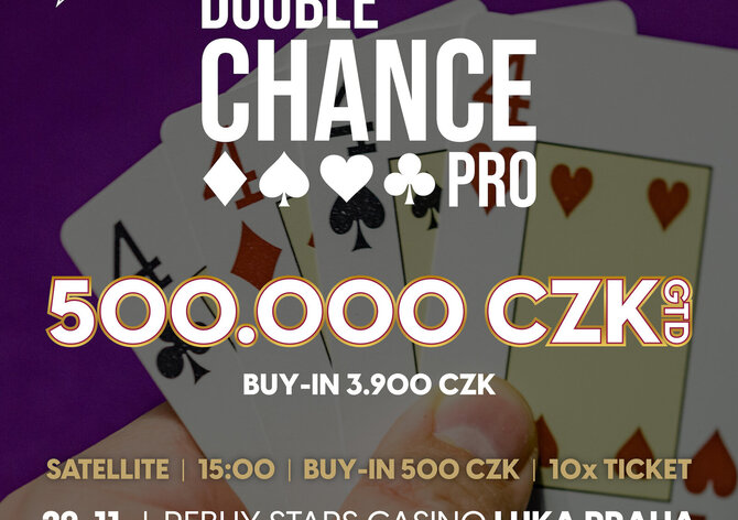 RS Luka: Garance 500.000 Kč už zítra v NLH Double Chance PRO pouze s jedním re-entry! 