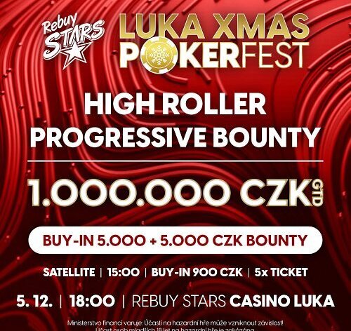 RS Luka: Festival Luka Xmas Pokerfest odstartuje pondělní High Roller s garancí 1.000.000 Kč
