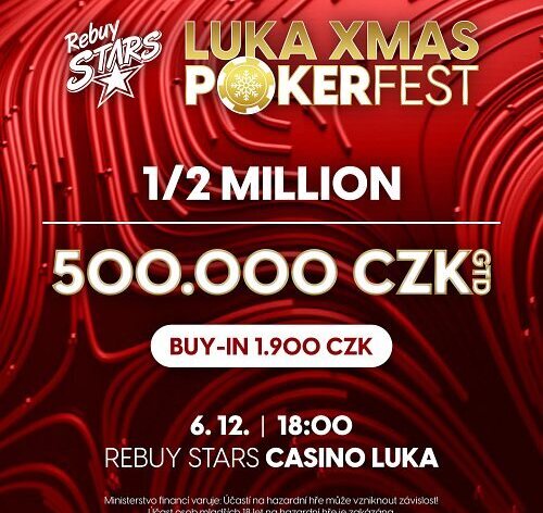 RS Luka: Luka Xmas Pokerfest pokračuje v úterý jednodenním speciálem o 500.000 Kč 