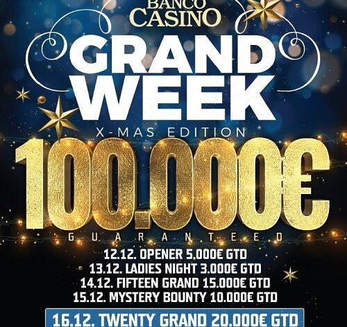 Banco: Vánoční edice Grand Week s celkovou garancí €100.000!