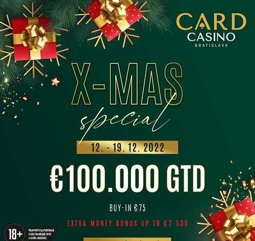 Startuje Card xMas s garancí €100.000 a šancí získat bonus €7.500