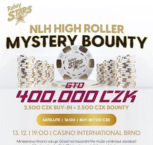 RS Brno: prosincový High Roller Mystery Bounty s garancí 400.000 Kč už v úterý večer