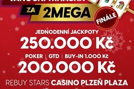RS Plzeň Plaza: Vánoční speciál o 200.000 Kč, Jackpoty 250.000 Kč a 750.000 Kč na vánočním stromečku