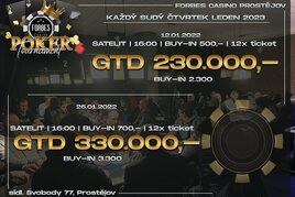Forbes Prostějov: Ve čtvrtek minimálně o 330.000 Kč GTD