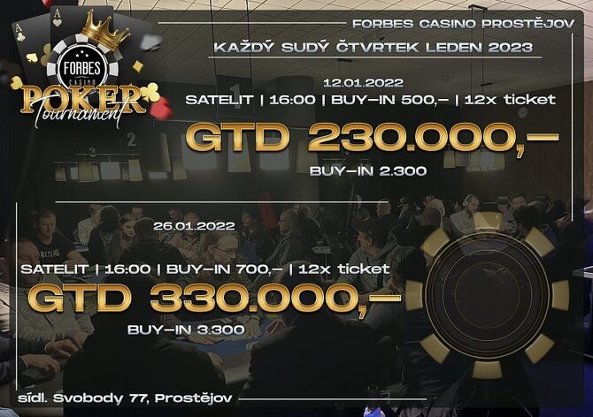 Forbes Prostějov: Ve čtvrtek minimálně o 330.000 Kč GTD
