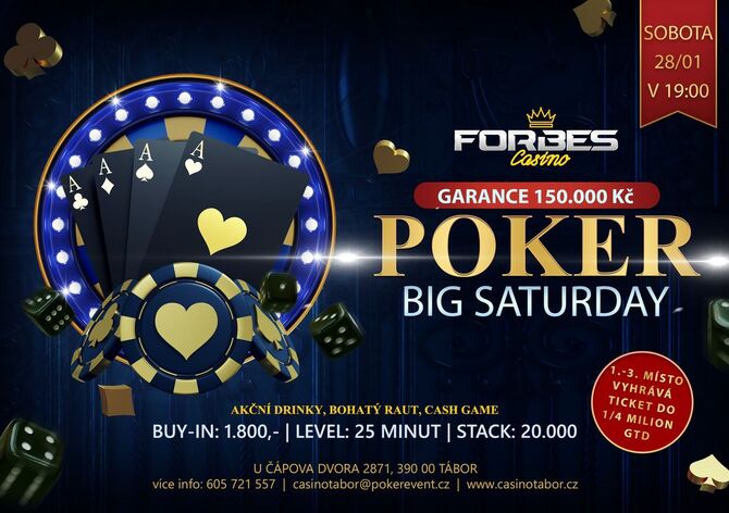 Forbes Tábor: Poker event Big Saturday o 150.000 Kč