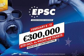 Startovní den EPSC €300K GTD v sobotu v Hiltonu! Dnes kvalda o 20 vstupů!