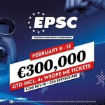 Startovní den EPSC €300K GTD v sobotu v Hiltonu! Dnes kvalda o 20 vstupů!