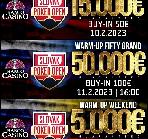 Banco: Slovak Poker Open €430K GTD startuje WarmUp Weekendem o €70K GTD!