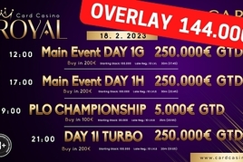 Card Bratislava: V Royal hrozí aktuální overlay €144K! Poslední flighty!