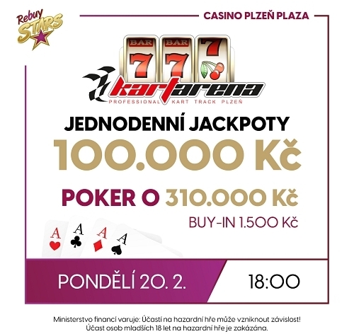 RS Plzeň: Pondělní Jackpot Night v Casinu Plzeň Plaza přináší 410.000 korun!