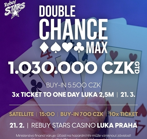 RS Luka: Garance 1.030.000 korun a jedno re-entry v Double Chance MAX v úterý