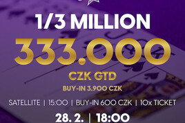 RS Brno: Speciál 1/3 Million o garanci 333.000 Kč už dnes v Rebuy Stars Casinu International Brno