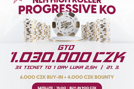 RS Luka: NLH High Roller Progressive Bounty o 1.030.000 Kč v pondělí