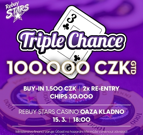 RS Kladno: Triple Chance s garancí 100.000 Kč v Casinu Oaza Kladno už ve středu!