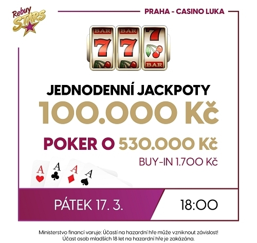RS Luka: Jackpot Night Special s pokerem o 530K a slot jackpoty za 100K již v pátek!