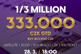 RS Brno: Speciál 1/3 Million o garanci 333.000 Kč už dnes v Rebuy Stars Casinu International Brno