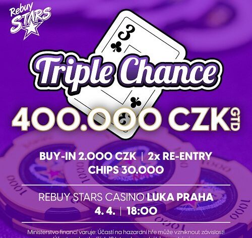 RS Luka: Triple Chance s garancí 400.000 Kč na tebe čeká už dnes v Casinu Luka