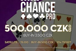 RS: Garance 500.000 Kč v úterý na Lukách v NLH Double Chance PRO pouze s jedním re-entry!