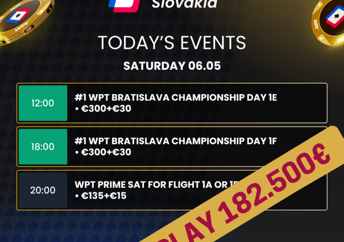 WPT Bratislava Championship: Masivní overlay činí €182.500