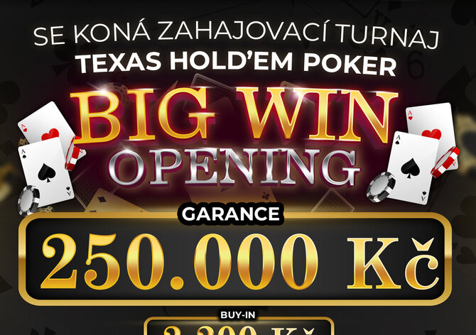 Big Win: Dnes od 18:00 čtvrtmilionový opening event v Plzni!