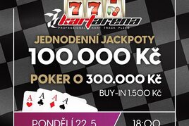 RS Plzeň Plaza: KartArena Jackpot Night - poker o 300K a slot jackpoty za dalších 100K