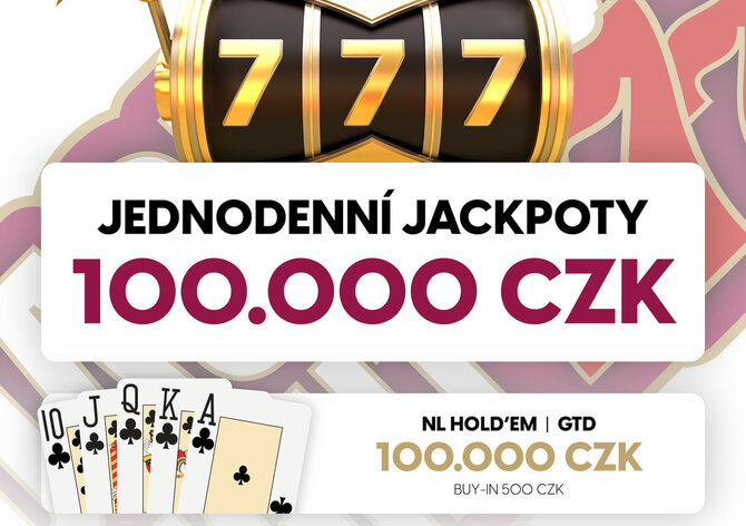 RS Plzeň: Čtvrteční Jackpot Night v Casinu Area Bory Plzeň s jackpoty 100K okořeněná pokerem 