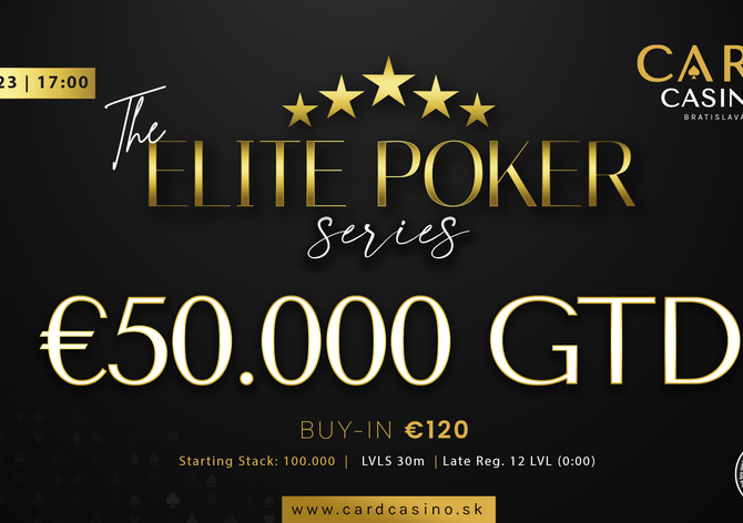 Víkend v Card Casinu Bratislava: Ve hře bude garantovaných €70.000! Dnes PLO!