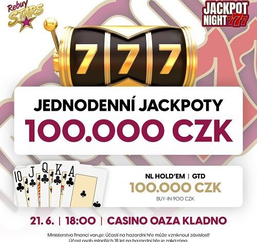 RS Kladno: Letní oddych v Casinu OAZA Kladno s jackpoty za 100.000 Kč a pokerem o 100.000!