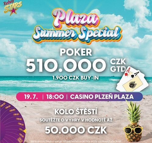 RS Plzeň: Plaza Summer Special o 510.000 Kč a roztáčíme Prázdninové kolo štěstí!
