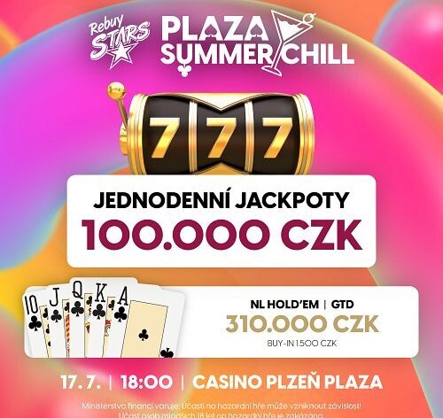RS Plzeň: Jackpot Night v Casinu Plzeň Plaza přináší v pondělí 17. července 410.000 Korun