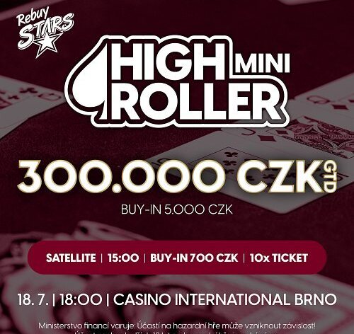 RS Brno: Mini High Roller o 300.000 Kč ovládne Rebuy Stars Casino International Brno!