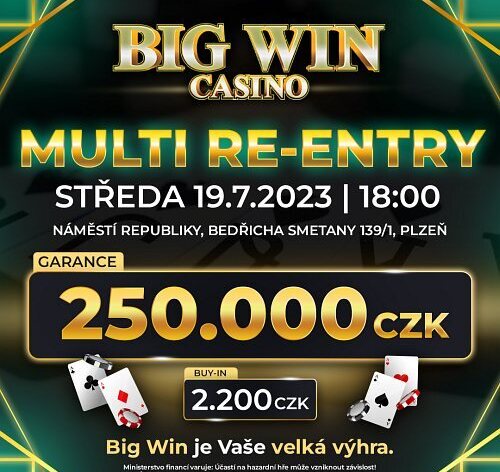 Big Win 250K GTD: Ve středu v Plzni 100K starting stack a 30min levely