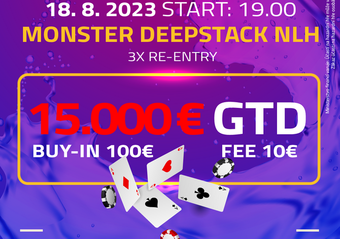 Srpen v Petrovicích: V polovině měsíce Monster Deepstack €15K GTD