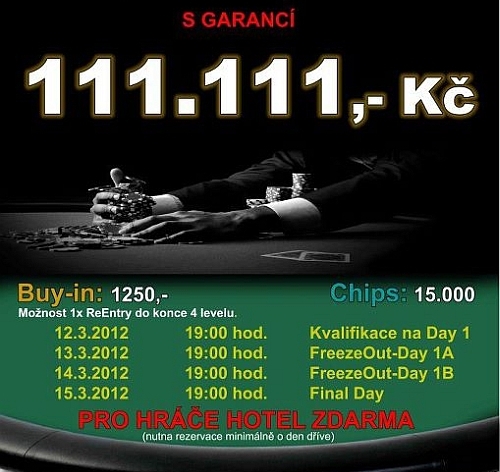 V Jílovém garance 111.111 Kč za buy-in 1.250 Kč
