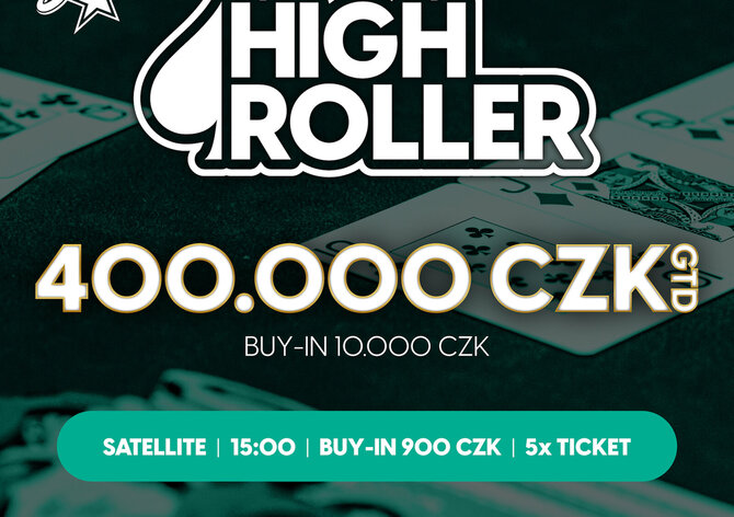 RS Brno: High Roller v brněnském Rebuy Stars Casinu garantuje 400.000 Kč už v úterý 19. září!