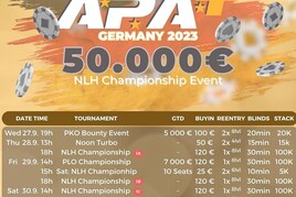 Aš: Startuje APAT! Za €120 minimálně o €50K GTD!