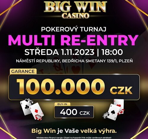 Big Win Plzeň: V listopadu garance 850.000 Kč! Už dnes o 100K!