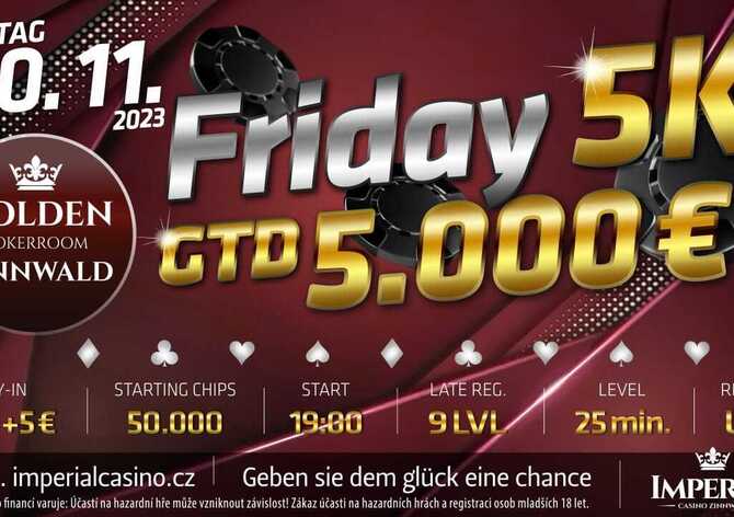 Cínovec: V pátek si v Imperialu zahrajete minimálně o €5.000