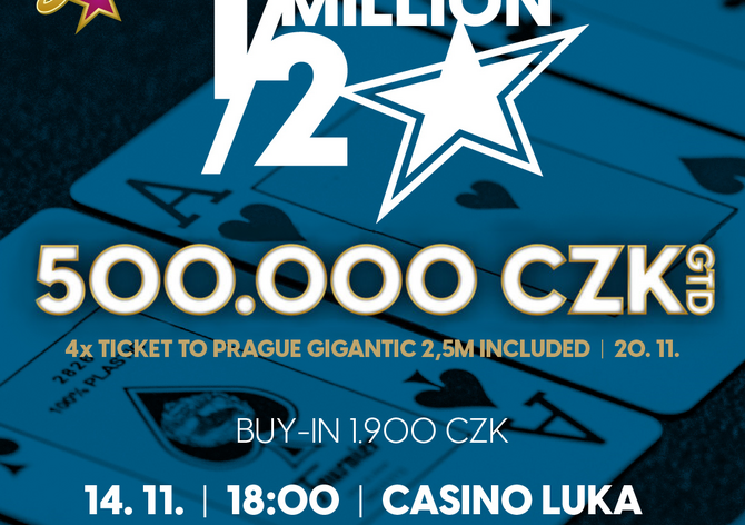RS Luka: Luka 1/2 Million přináší garanci 500.000 Kč 14. listopadu!