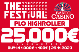 Banco Casino: Main event THEFESTIVAL €500K GTD byl odpálen dnem 1A