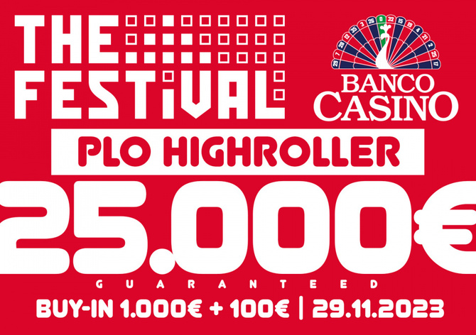 Banco Casino: Main event THEFESTIVAL €500K GTD byl odpálen dnem 1A