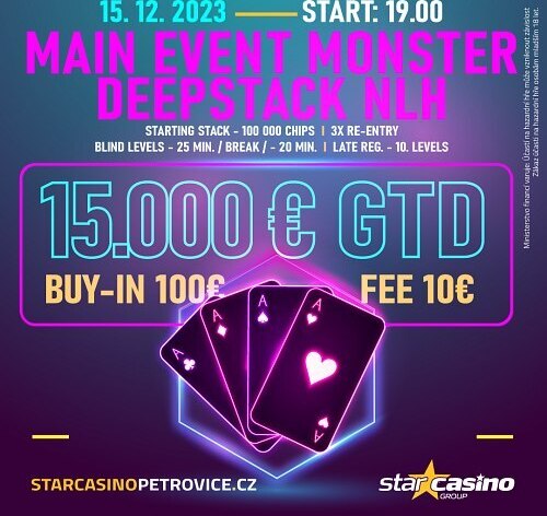 Petrovice: Prosinec plný zajímavých garancí. Major o €15.000 GTD!