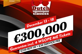 King&#039;s: Main Event Dutch Classics nabídne od středy garanci €300.000
