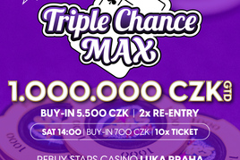 Triple Chance MAX s garancí 1.000.000 Kč na tebe čeká v Rebuy Stars Casinu Luka v úterý večer