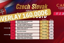 Czech &amp; Slovak Poker Tour: Mega overlay v Main Eventu, před sobotou se doplácí přes €160.000!