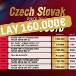 Czech &amp; Slovak Poker Tour: Mega overlay v Main Eventu, před sobotou se doplácí přes €160.000!