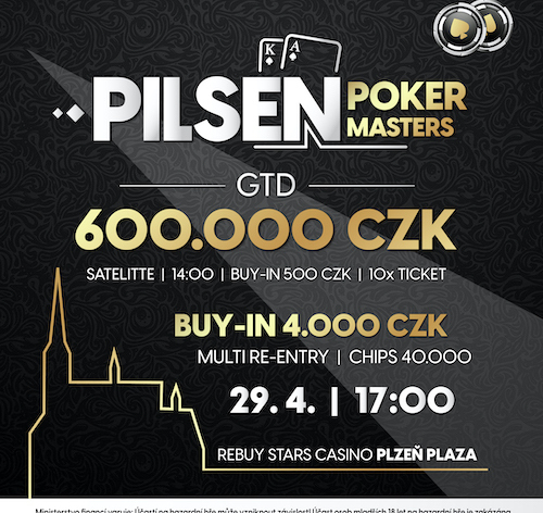 Rebuy Stars Plzeň: Pilsen Poker Masters s garancí 600K v pondělí v RS Casinu Plaza