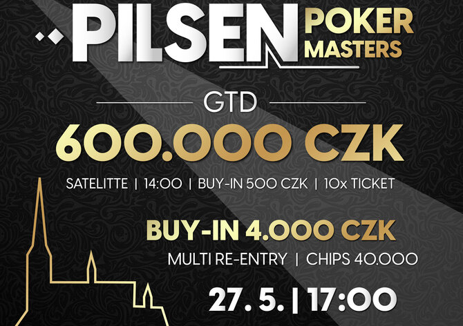 Rebuy Stars Plzeň: Pilsen Poker Masters 600K GTD v pondělí v Casinu Plaza